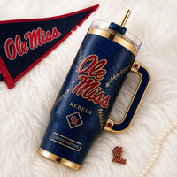 MISS Heritage - Navy Script and Gilded Crimson Tumbler