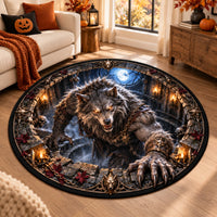 Moonlit Descent - Snarling Werewolf Statement Floor Piece