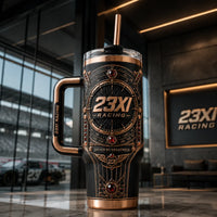 23XI - Gauge Face Elegance on a Rose Gold Tumbler