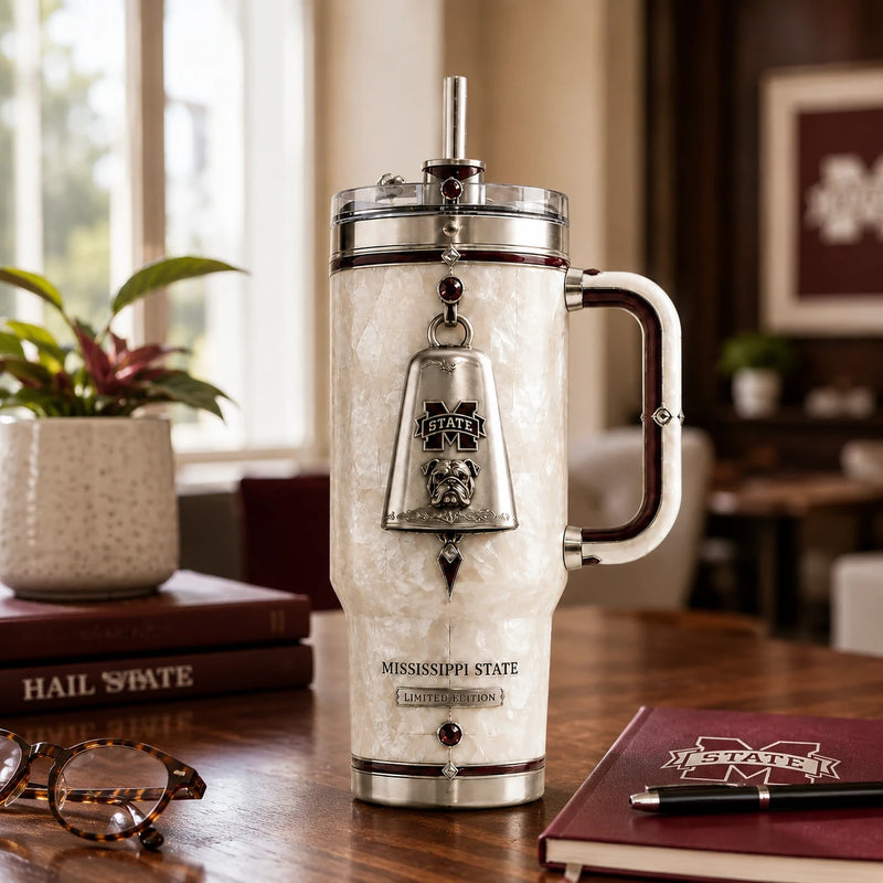 MSST Cowbell Crest - Pearl and Maroon Drinkware Elegance