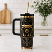 CHI Deco - Gold Bull Emblem on Black Tumbler